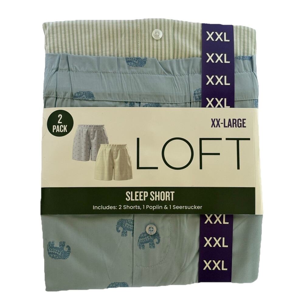 2 pack Loft Ann Taylor Sleep Shorts Woman’s Poplin Seersucker XXL